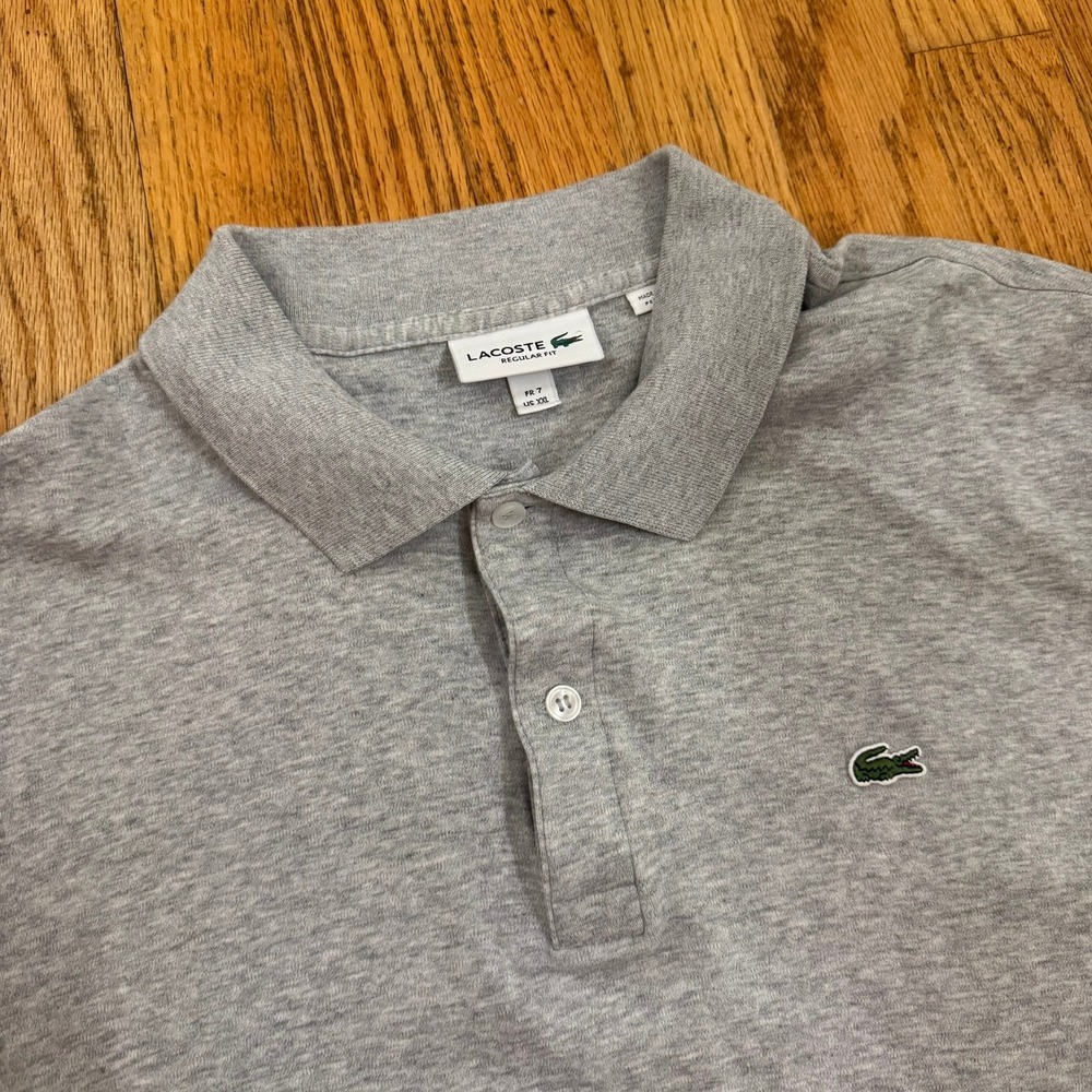 Lacoste Men's Classic Fit Polo Shirt Grey Size 7 XXL Pique Cotton - Picture 5 of 12